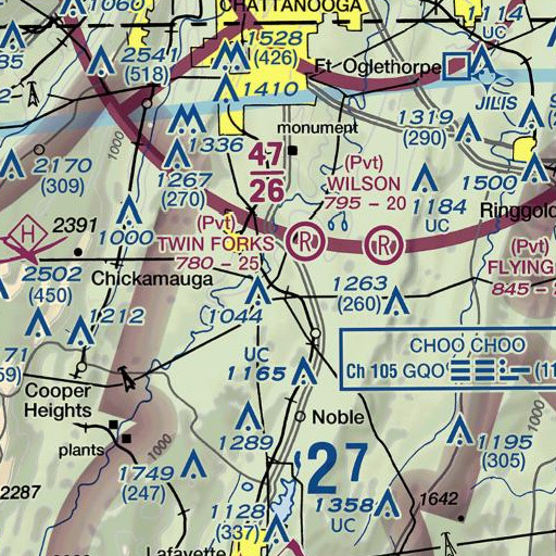 FAA VFR chart of Crawfish Creek, GA