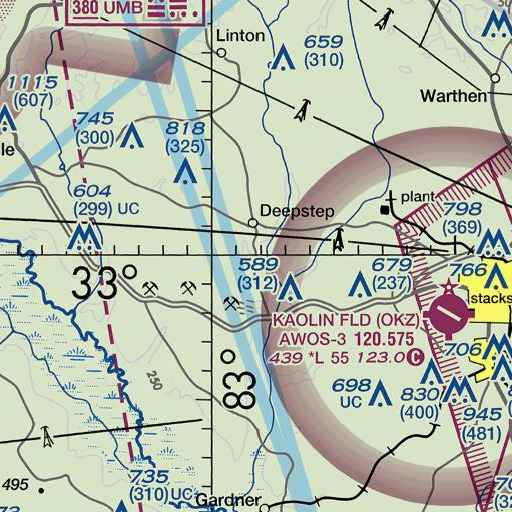 FAA VFR chart of Deepstep Creek, GA