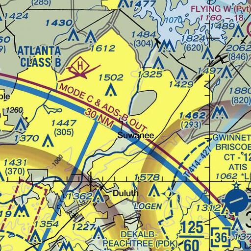 FAA VFR chart of Dick Creek, GA