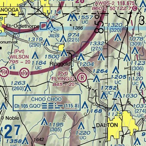 FAA VFR chart of Dry Creek, GA