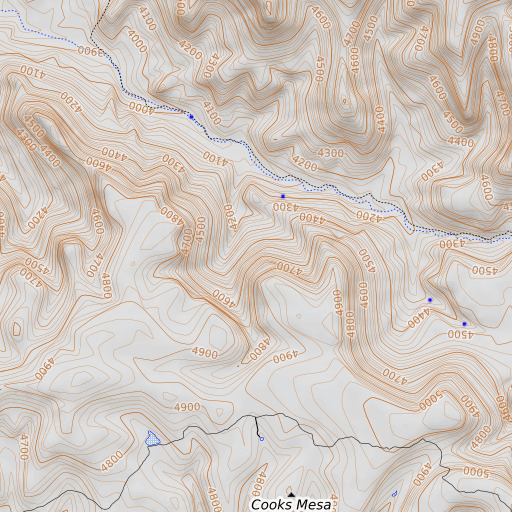 OpenTopoMap map of Turkey Hole, AZ