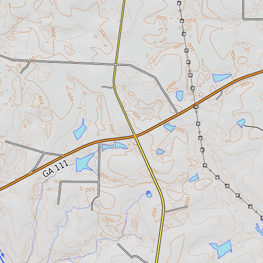 OpenTopoMap map of Hamilton School, GA