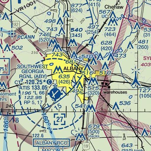 FAA VFR chart of Hazard Training School, GA
