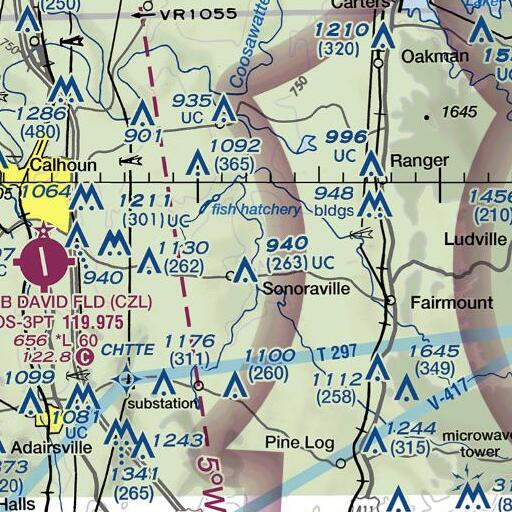 FAA VFR chart of Jacks Creek, GA