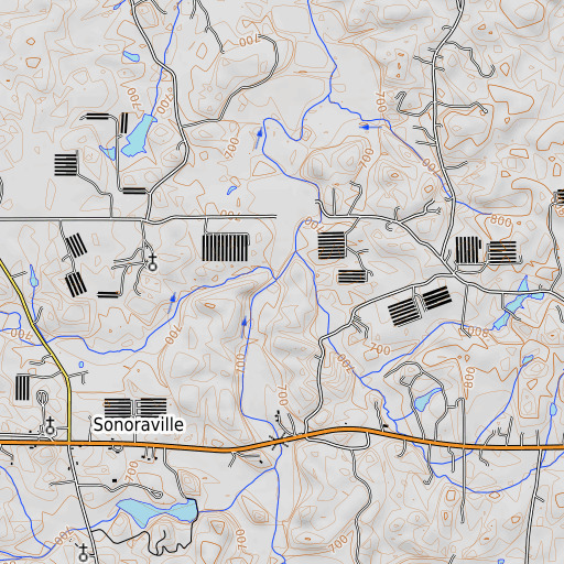OpenTopoMap map of Jacks Creek, GA