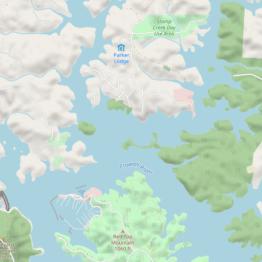 OpenStreetMap map of Stamp Creek, GA