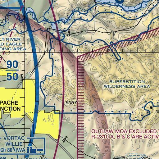 FAA VFR chart of Upper Black Top Mesa Pass, AZ