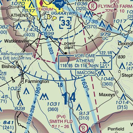 FAA VFR chart of Horseshoe Bend, GA
