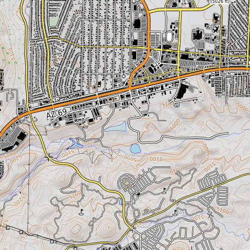 OpenTopoMap map of Upper Dam, AZ
