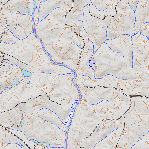 OpenTopoMap map of Wire Bridge (historical), GA