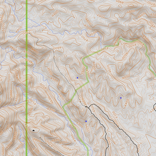 OpenTopoMap map of Upper Mesquite Canyon Spring, AZ
