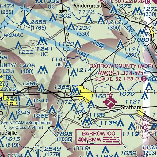 FAA VFR chart of County Line Elementary School, GA