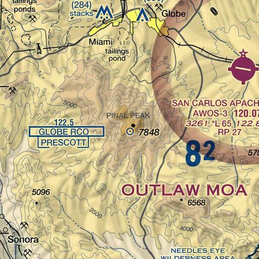 FAA VFR chart of Upper Pinal Campground, AZ