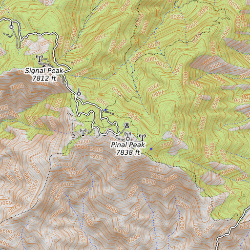 OpenTopoMap map of Upper Pinal Campground, AZ