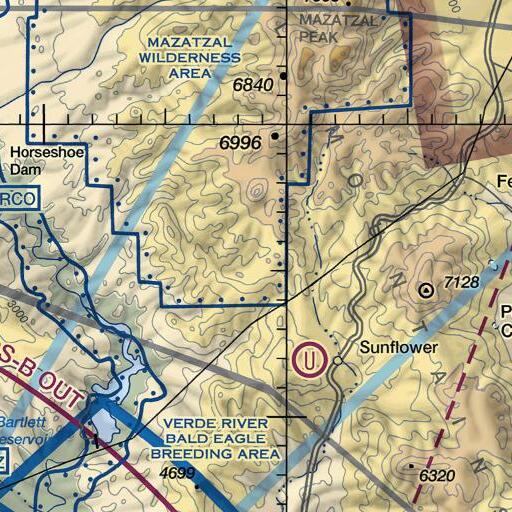 FAA VFR chart of Upper Sheep Creek Spring, AZ