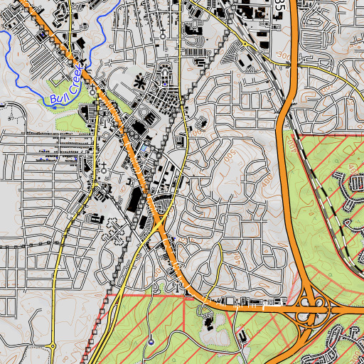 OpenTopoMap map of Cliatt Shopping Center, GA