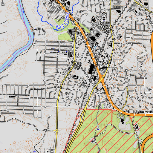 OpenTopoMap map of Eddy Junior High School, GA