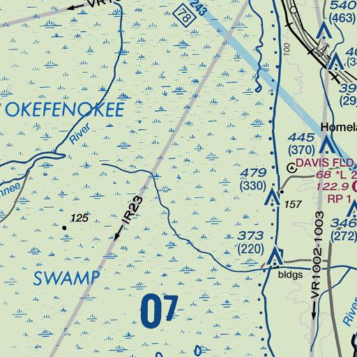 FAA VFR chart of Sometime Hole, GA
