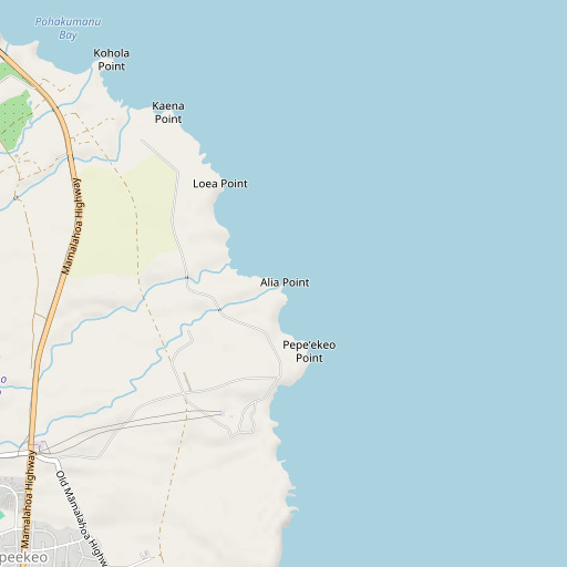 OpenStreetMap map of Alia Point, HI