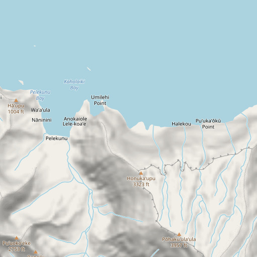 OpenStreetMap map of Ananoio, HI