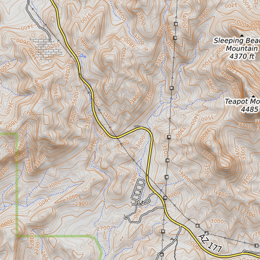 OpenTopoMap map of Walnut Spring, AZ