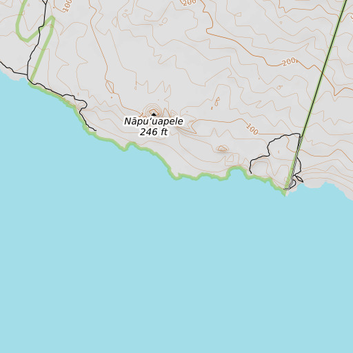 OpenTopoMap map of ʻĀwili Point, HI