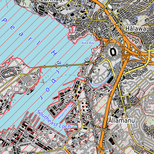 OpenTopoMap map of Hālawa Stream, HI