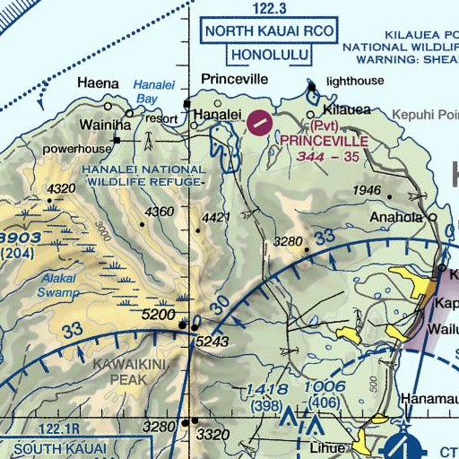 FAA VFR chart of Kaʻāpahu Stream, HI