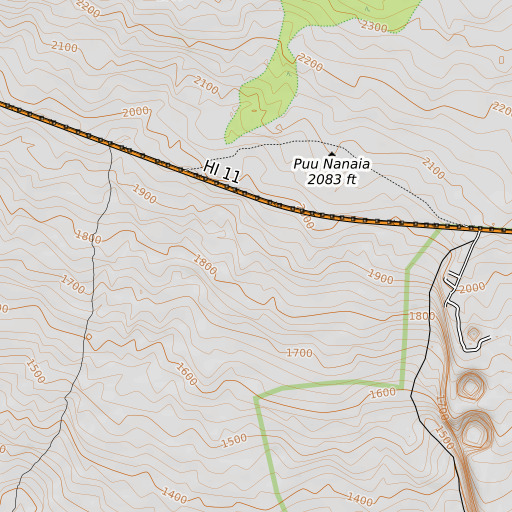 OpenTopoMap map of Kahuenaha, HI