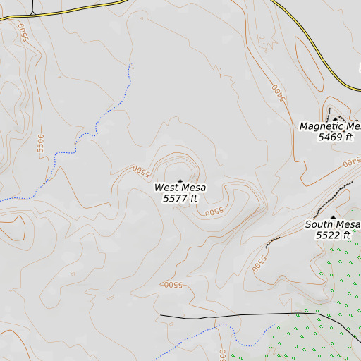 OpenTopoMap map of West Mesa, AZ