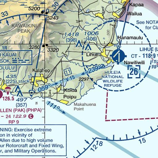 FAA VFR chart of Kāmaulele, HI
