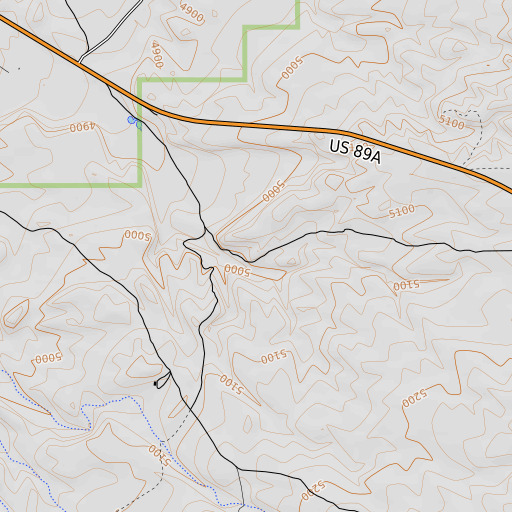 OpenTopoMap map of Crowbar Point, AZ
