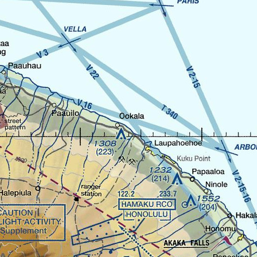 FAA VFR chart of Kaohaoha Gulch, HI