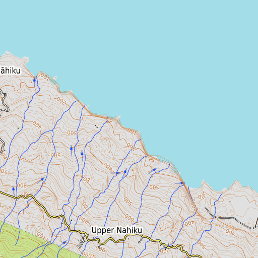 OpenTopoMap map of Keaʻā Beach, HI