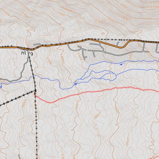 OpenTopoMap map of Keanuiomano Stream, HI