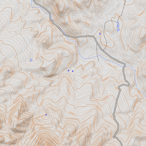 OpenTopoMap map of White Rock Spring, AZ