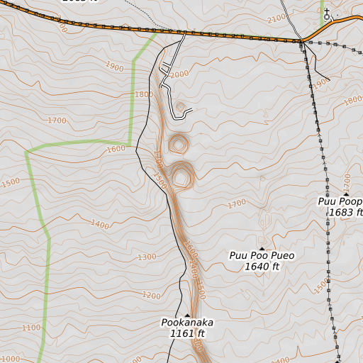 OpenTopoMap map of Lua Puali, HI