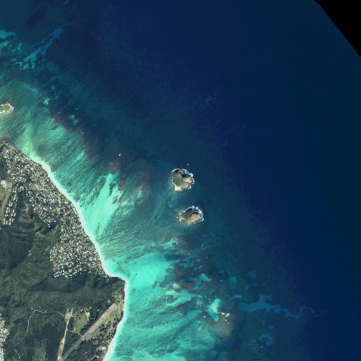 Aerial imagery of Mokulua Islands, HI