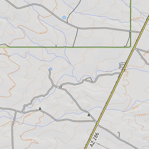 OpenTopoMap map of Cuadro Wash, AZ