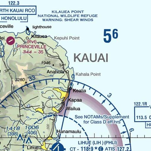 FAA VFR chart of Lae Lipoa, HI