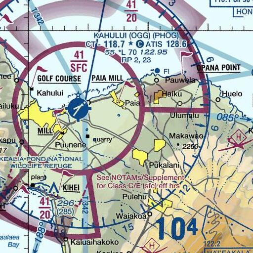 FAA VFR chart of Puʻuokaiʻa, HI