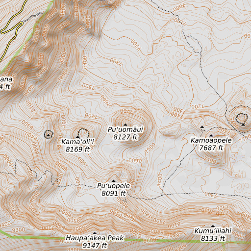 OpenTopoMap map of Pu‘uomāui, HI