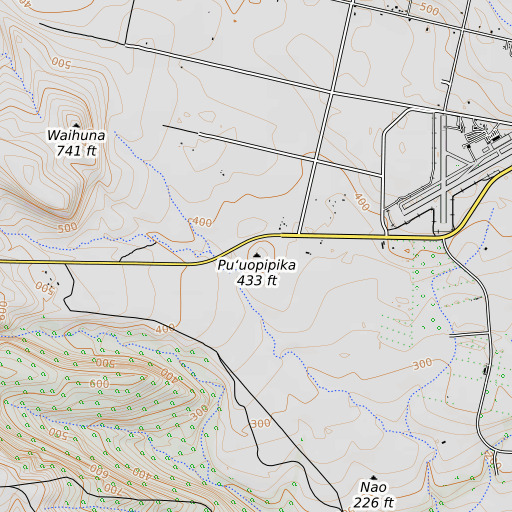 OpenTopoMap map of Puʻuopipika, HI