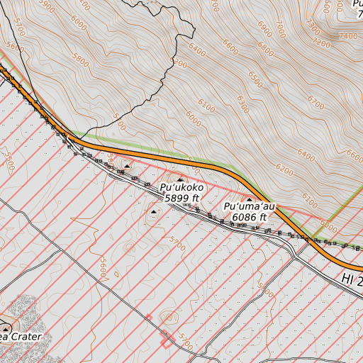 OpenTopoMap map of Puʻukoko, HI