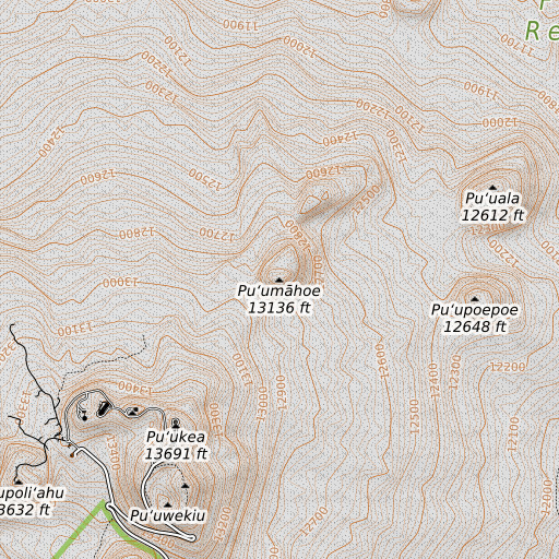 OpenTopoMap map of Puʻumāhoe, HI