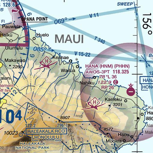 FAA VFR chart of West Wailua Nui Stream, HI
