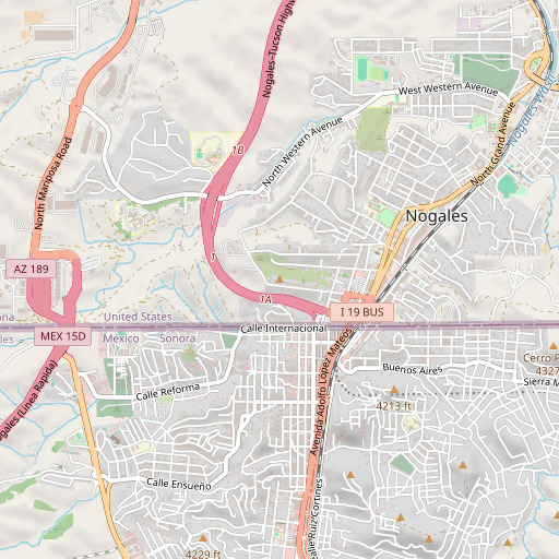 OpenStreetMap map of Crawford Hill, AZ