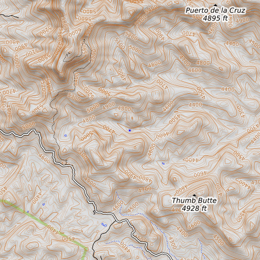 OpenTopoMap map of Hillside Spring, AZ
