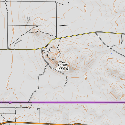OpenTopoMap map of D Hill, AZ