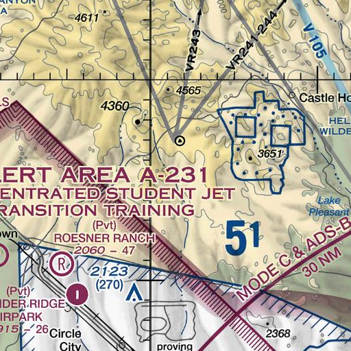 FAA VFR chart of Cross F Spring, AZ
